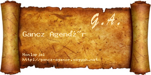 Gancz Agenór névjegykártya
